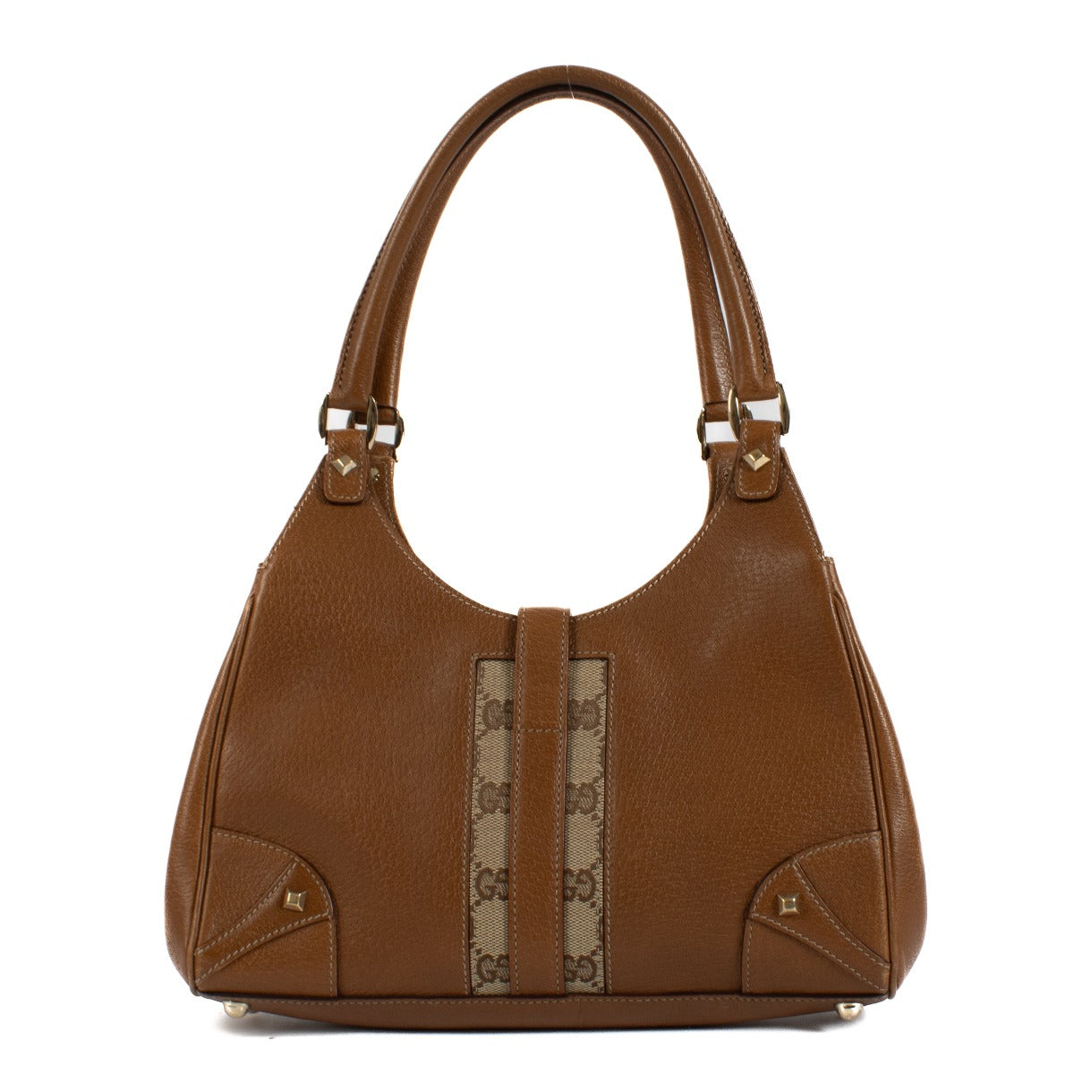 Shop 100% authentic Gucci Brown Leather Monogram Jackie Hobo Small Bag at Labellov.com.