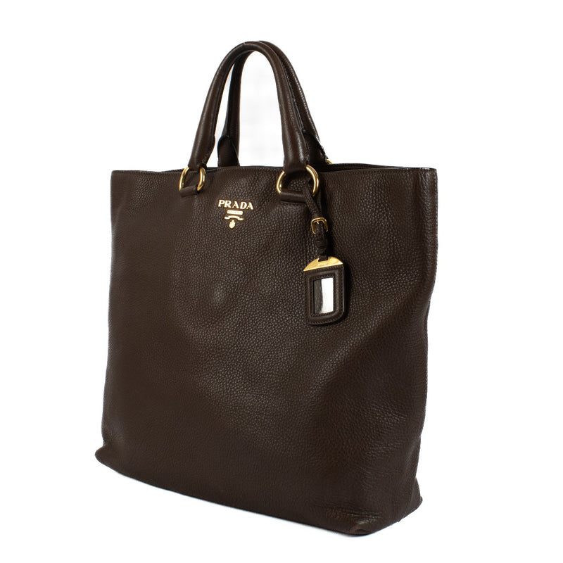 Shop 100% authentic Prada Brown Leather Tote Bag at Labellov.com.