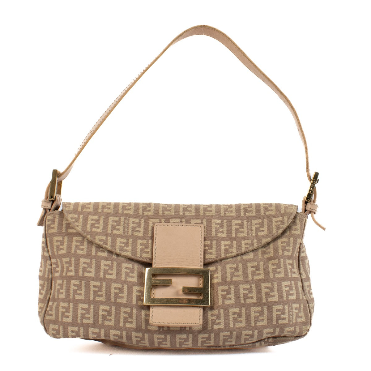 Shop 100% authentic Fendi Dusky Pink Zucchino FF Baguette Bag at Labellov.com.