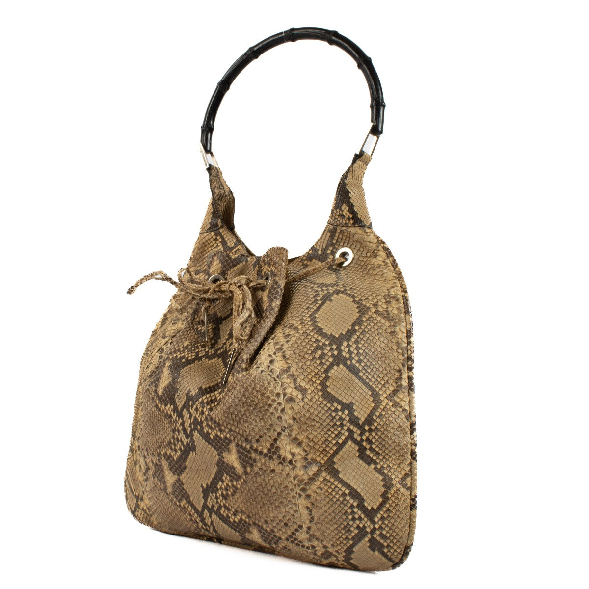 Shop 100% authentic Gucci Beige Python Bamboo Handle Shoulder bag at Labellov.com.