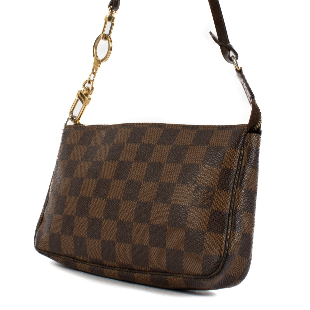 Shop safe online at Labellov in Antwerp, Brussels and Knokke this 100% authentic second hand Louis Vuitton Damier Ebene Pochette Accessoires