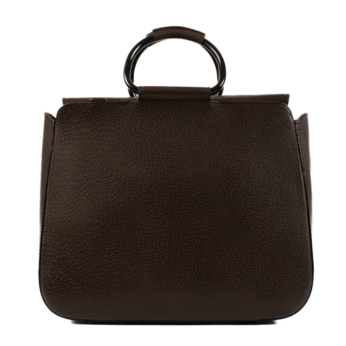 Shop 100% authentic Gucci Brown Leather Ring Handle Satchel Bag at Labellov.com.