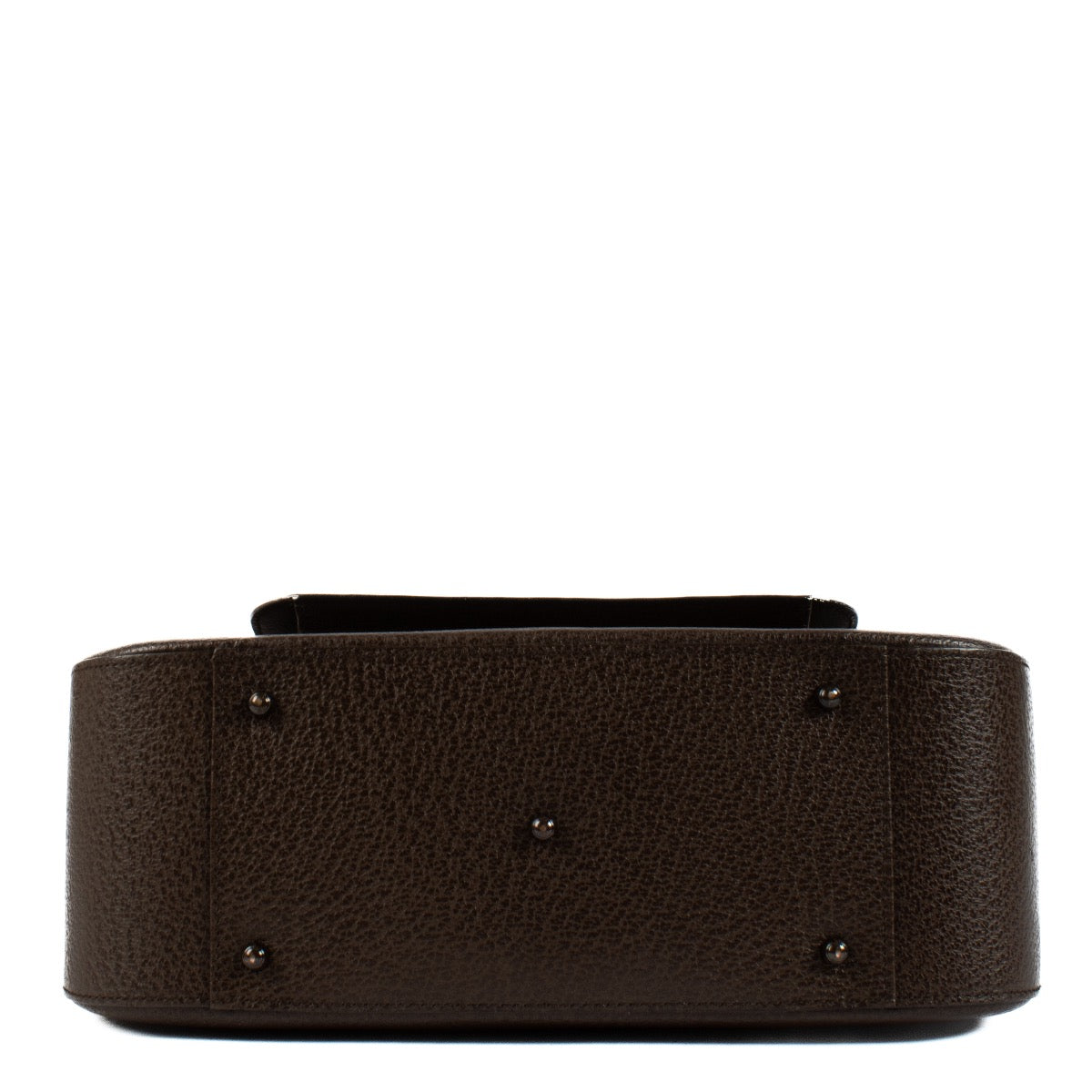 Shop 100% authentic Gucci Brown Leather Ring Handle Satchel Bag at Labellov.com.
