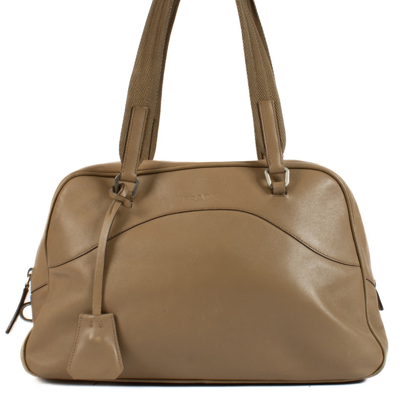 Shop 100% authentic Prada Beige City Calf Bowling Bag at Labellov.com.