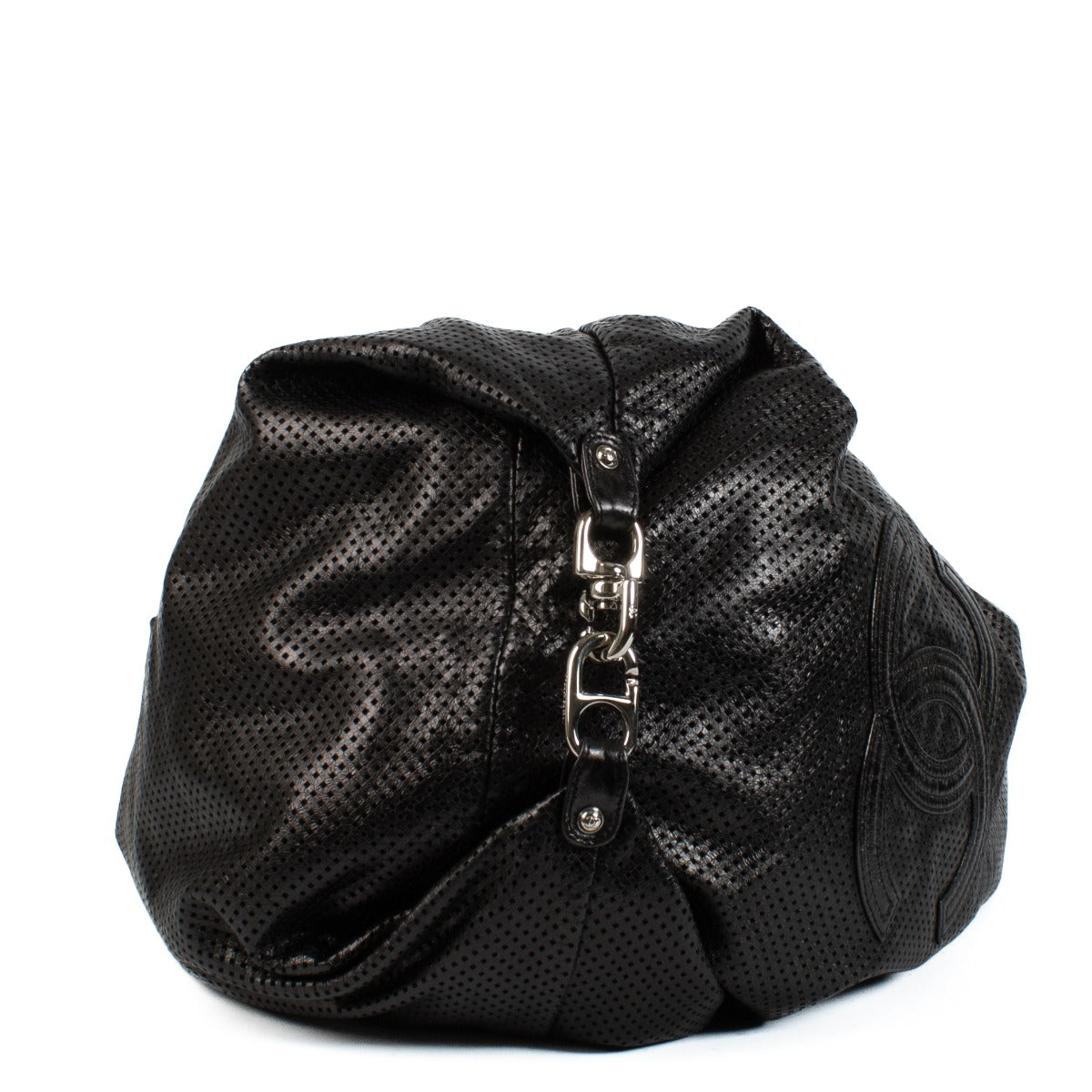 Chanel Zwarte Geperforeerde Rodeo Drive Grote Hobo Tas