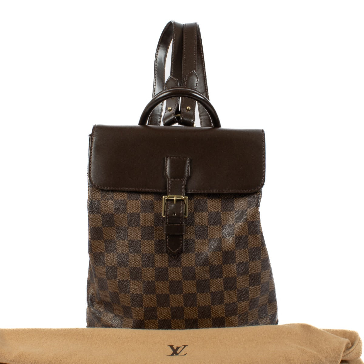 Louis Vuitton Damier Ebene Canvas Soho Backpack