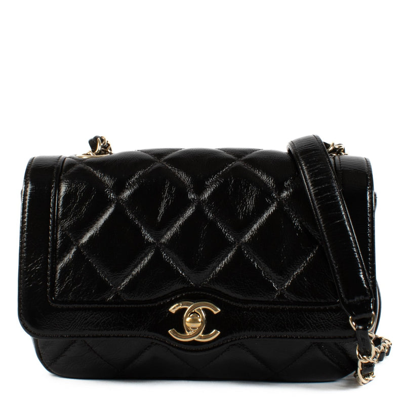Chanel Black Glazed Calfskin Mini Flap Bag