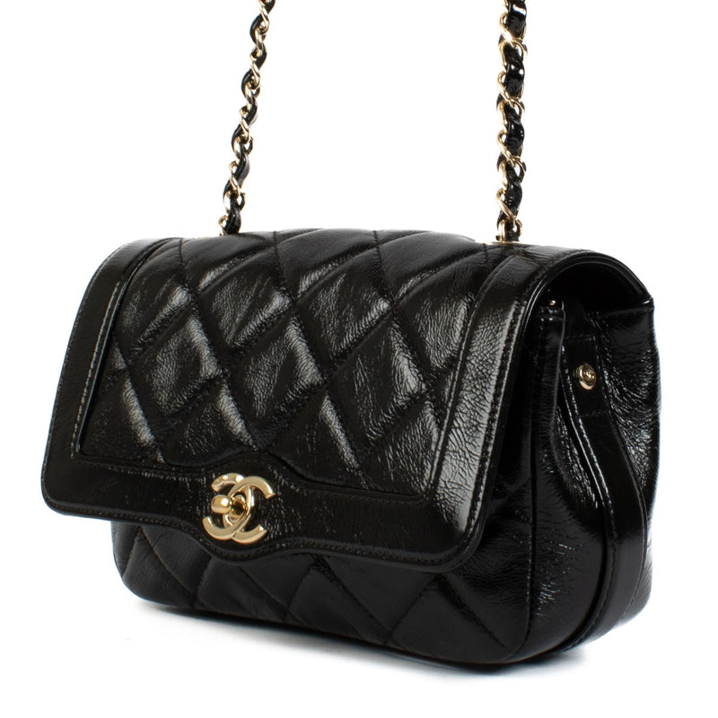 Chanel Black Glazed Calfskin Mini Flap Bag