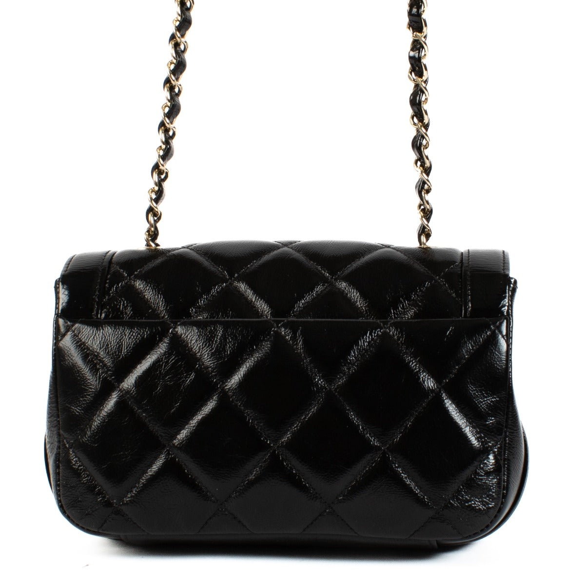 Chanel Zwart Glanzend Kalfsleer Mini Flap Bag
