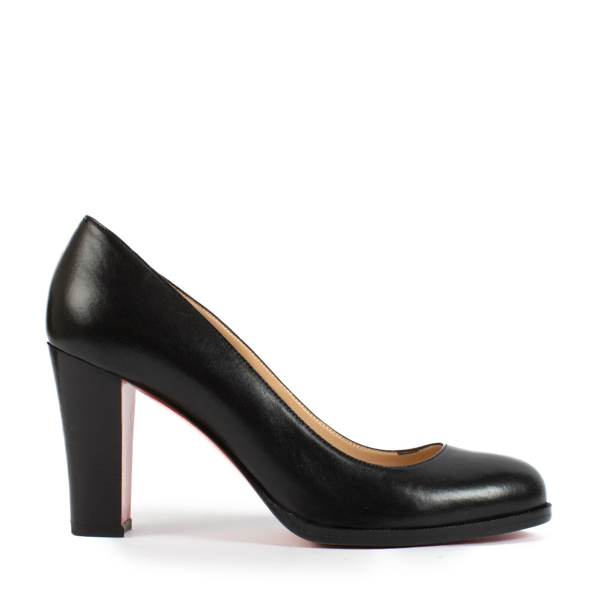 Buy an authentic second hand Christian Louboutin Black Calf Leather Round Toe Pumps in good condition at Labellov.