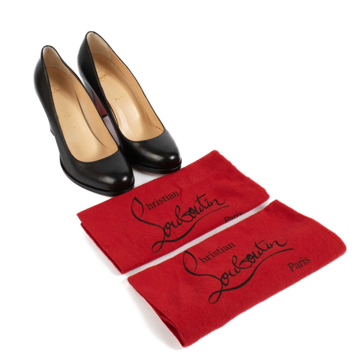 Buy an authentic second hand Christian Louboutin Black Calf Leather Round Toe Pumps in good condition at Labellov.