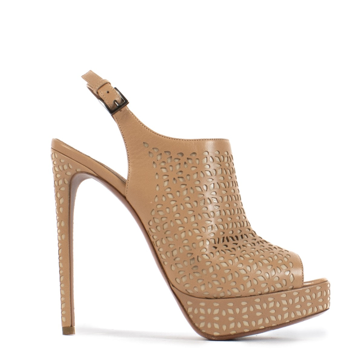 shop 100% authentic second hand Alaïa Beige Peep-Toe Heels - Size 38 1/2 on Labellov.com