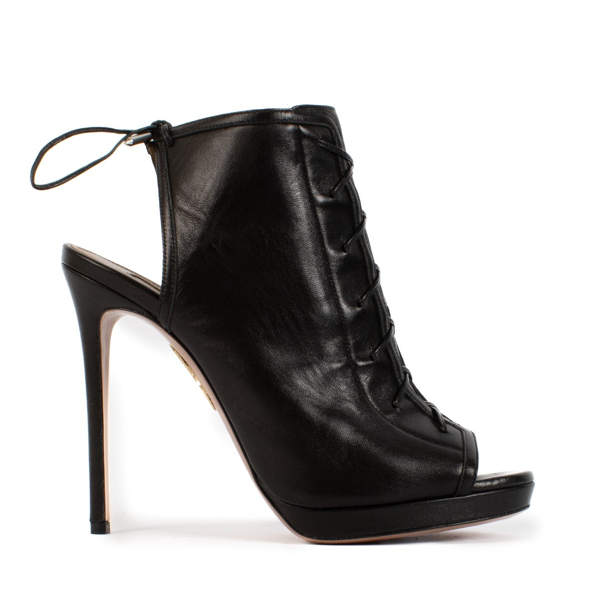 shop 100% authentic second hand Aquazzura Black Lace-up Heels - Size 39 on Labellov.com
