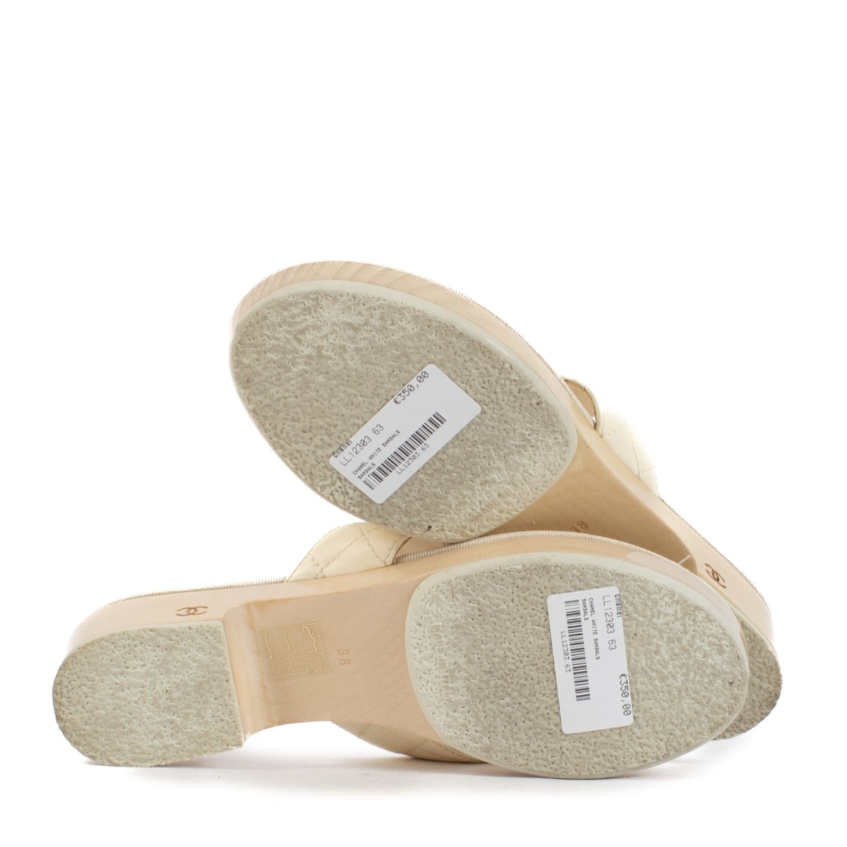 shop 100% authentic second hand Chanel White Sandals - Size 38 on Labellov.com