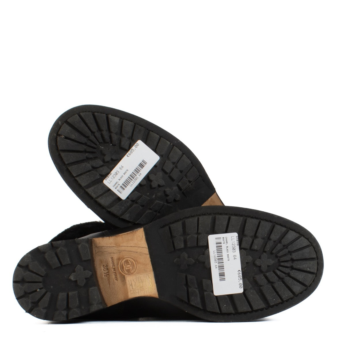 shop 100% authentic second hand Chanel Black Boots - Size 38 1/2 on Labellov.com