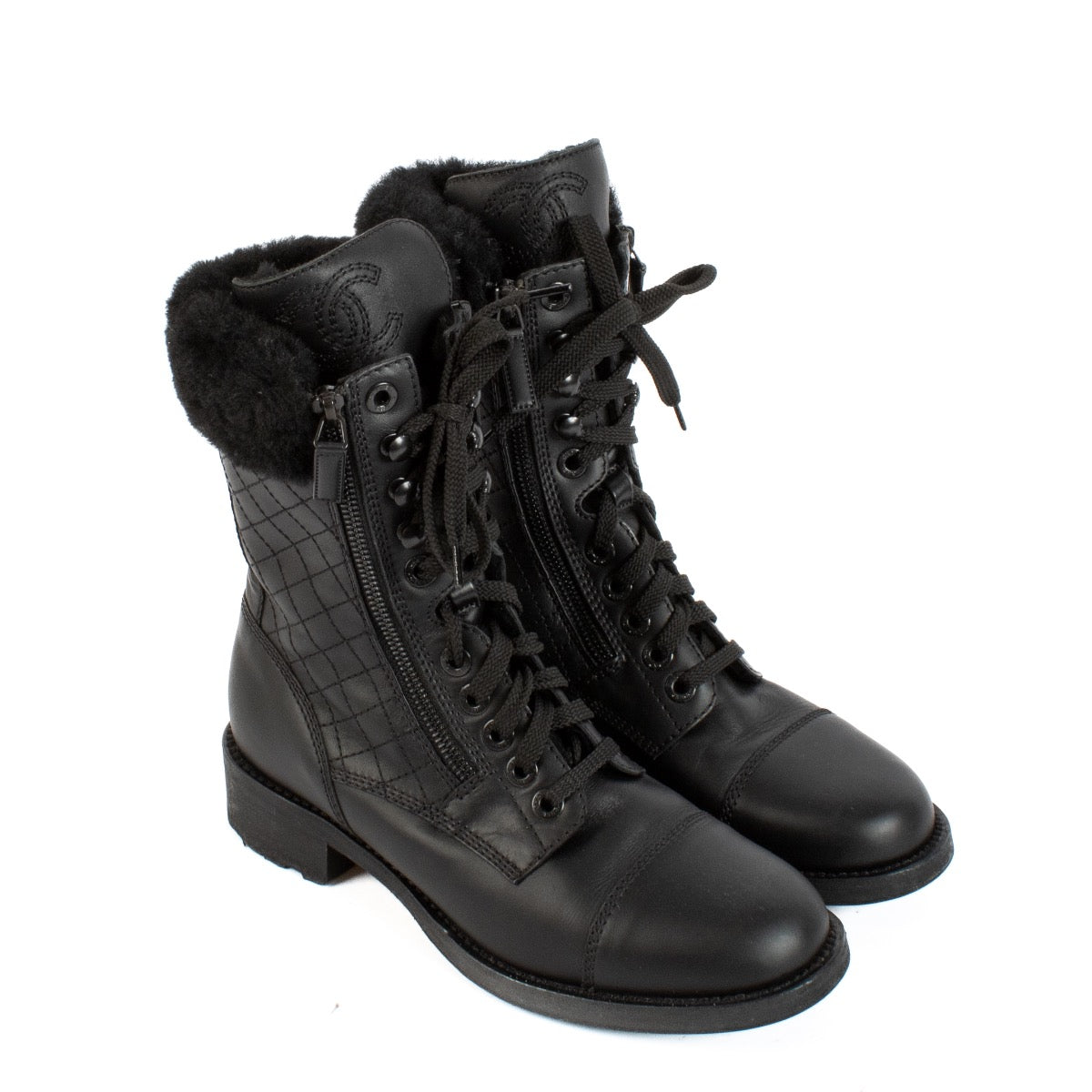 shop 100% authentic second hand Chanel Black Boots - Size 38 1/2 on Labellov.com