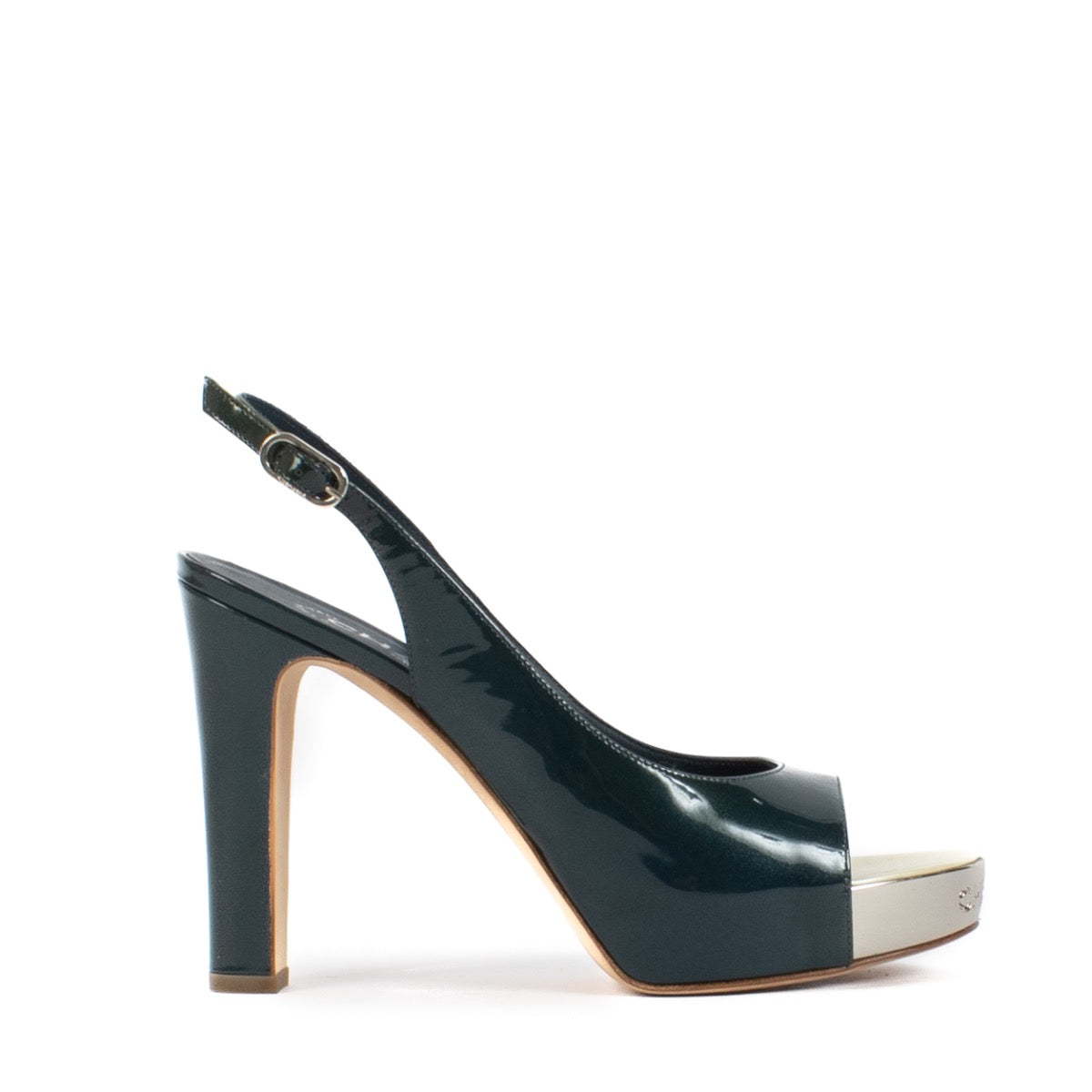 shop 100% authentic second hand Chanel Blue Patent Heels - Size 38 1/2 on Labellov.com