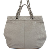 Shop 100% authentic Chanel Leather Silver Tote Top Handle Bag at Labellov.com.