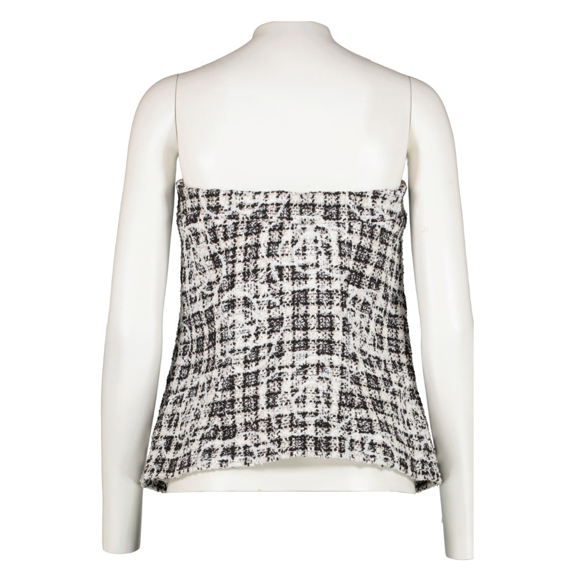 Chanel Haut bustier en tweed de camélia blanc et fausses perles - Taille FR38