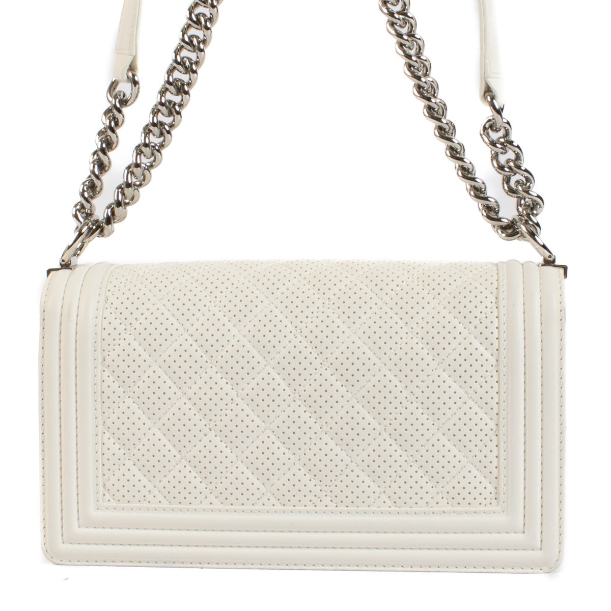 Shop 100% authentic secondhand Chanel White Perforated Medium Boy Crossbody Bag on Labellov.com