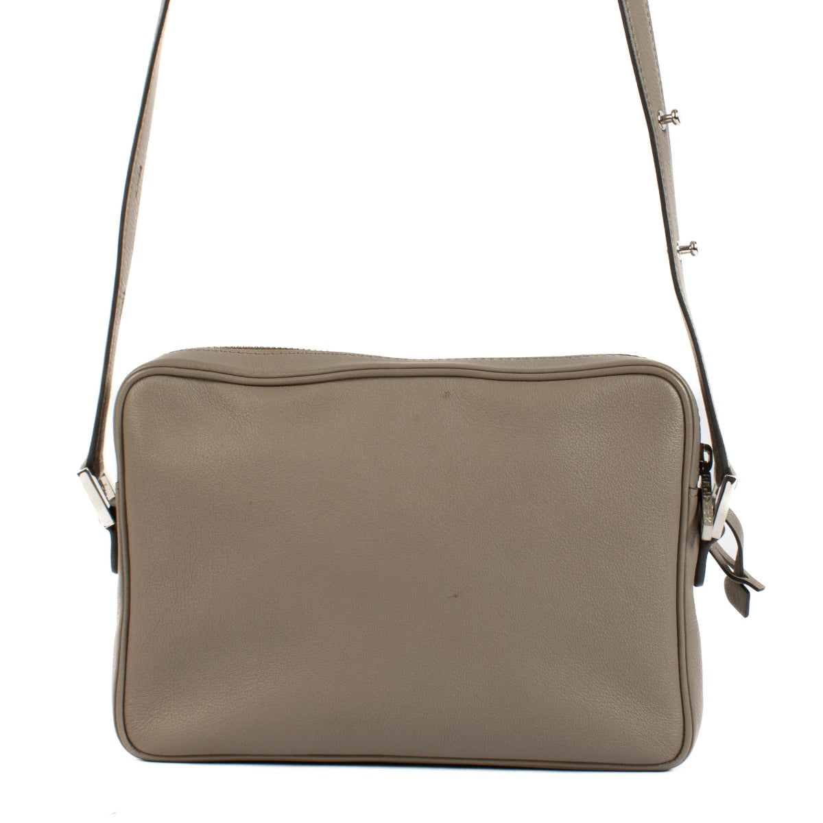 Shop safe online at Labellov in Antwerp, Brussels and Knokke this 100% authentic second hand Delvaux Taupe Leather Louise Crossbody Bag