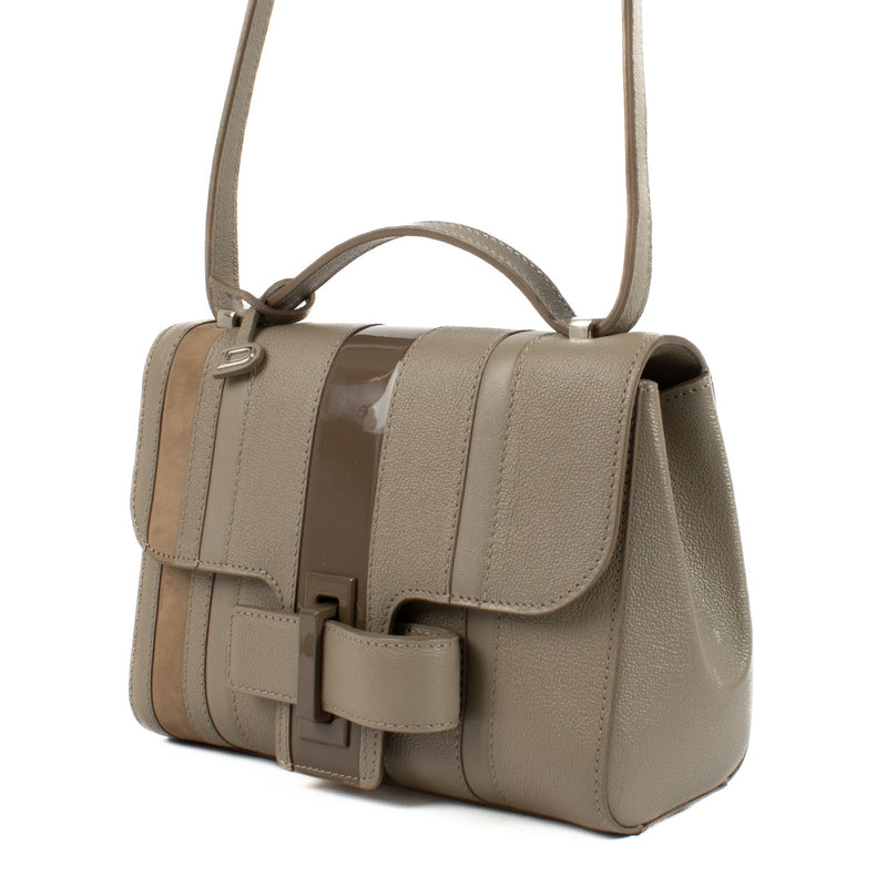 Delvaux Tourterelle Shades Stripes Simplissime City Mini Bag