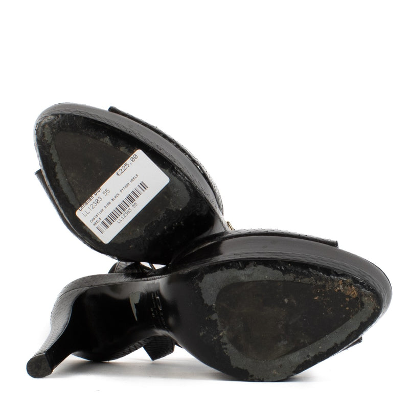 Shop safe online at Labellov in Antwerp, Brussels and Knokke this 100% authentic second hand Christian Dior Black Python Platform Heels - Size 38