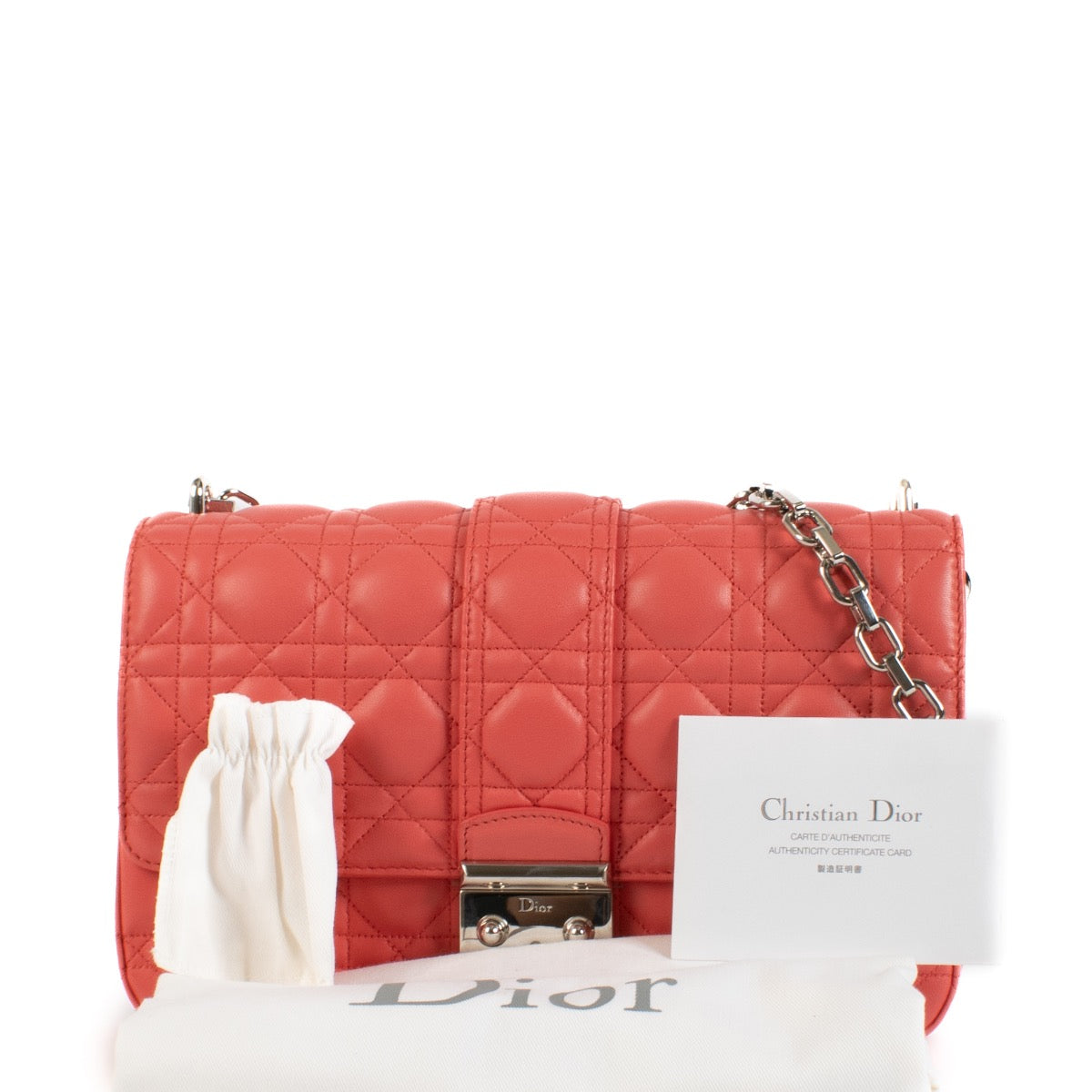 shop 100% authentic second hand Christian Dior Coral Cannage Medium Miss Dior Flap Bag on Labellov.com