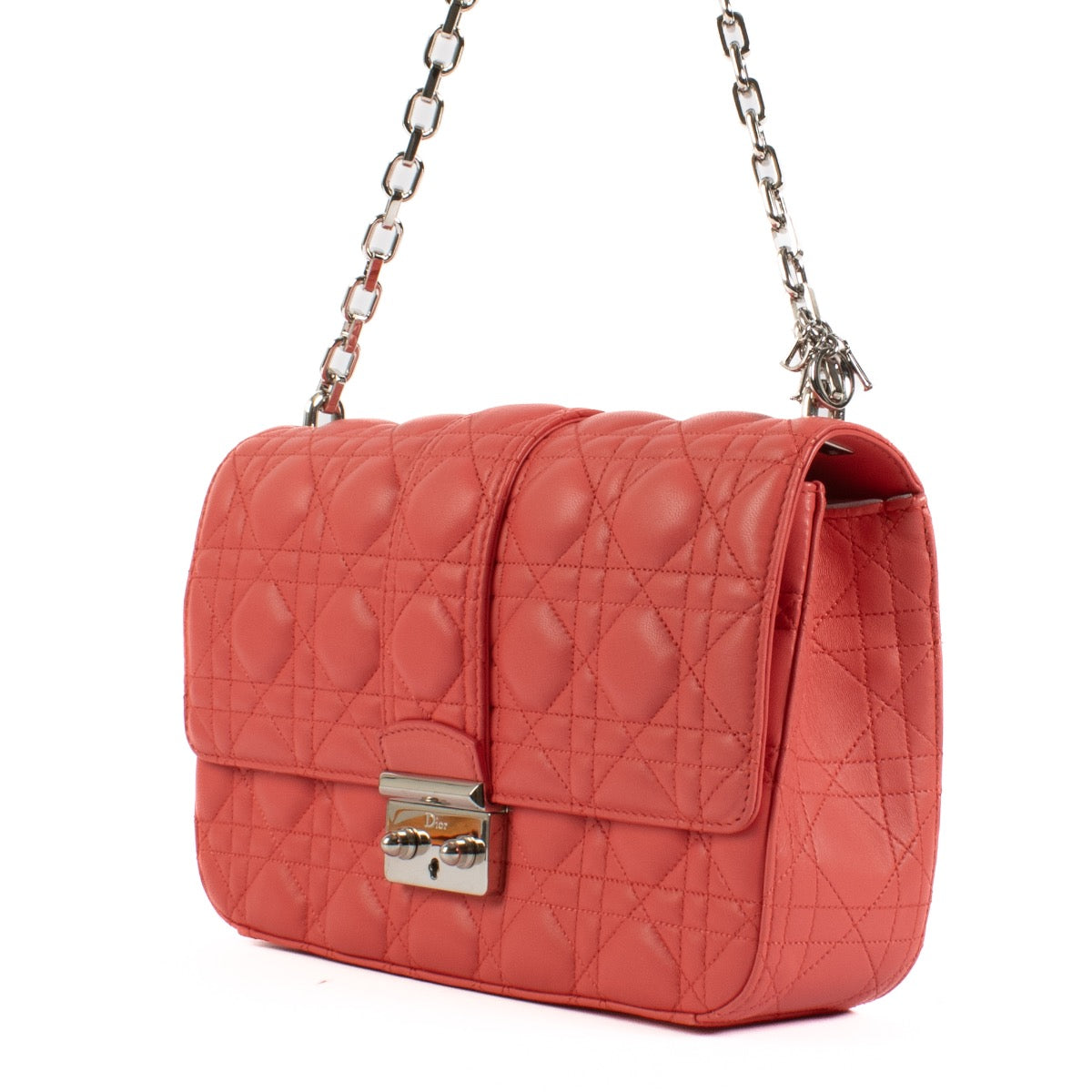 shop 100% authentic second hand Christian Dior Coral Cannage Medium Miss Dior Flap Bag on Labellov.com