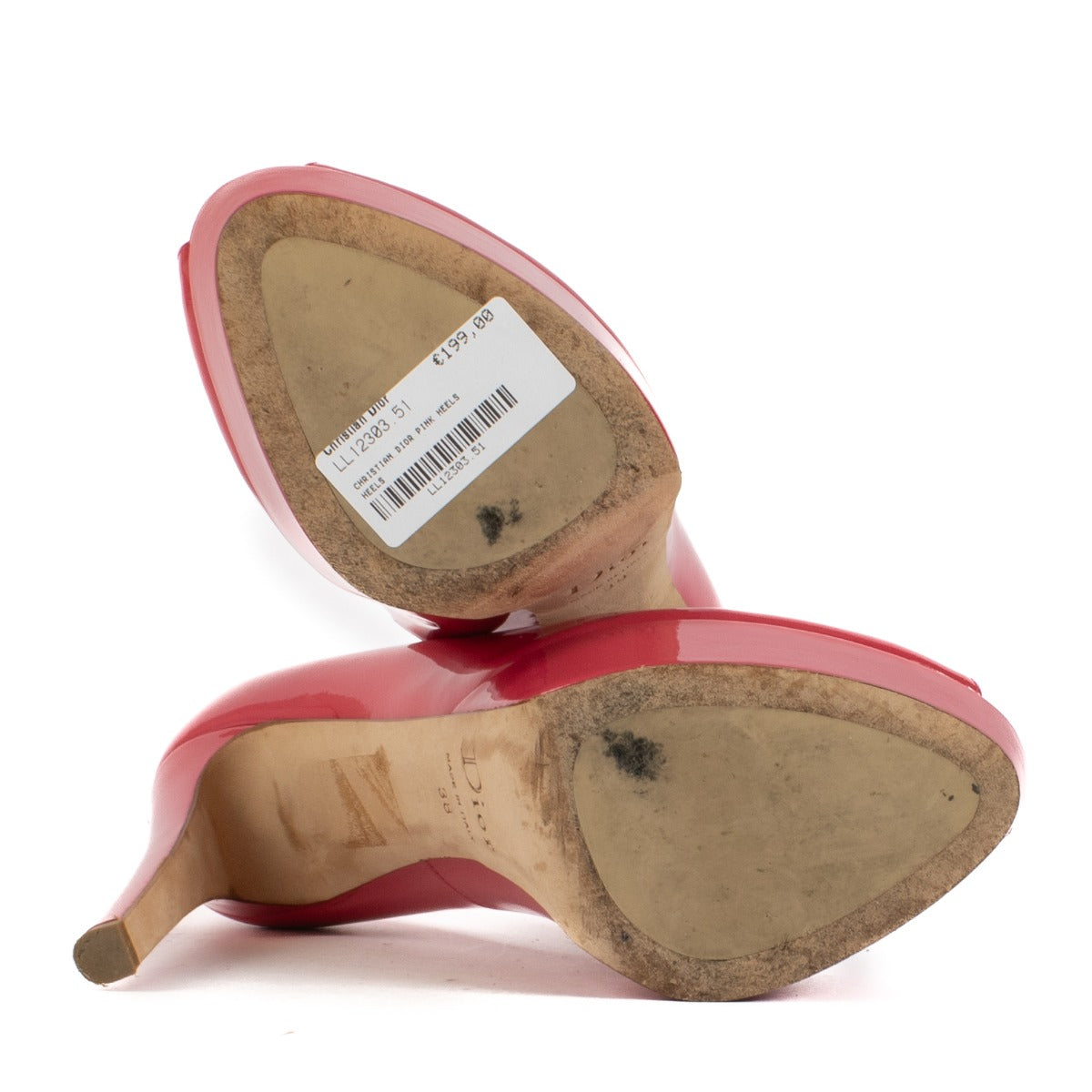 Shop safe online at Labellov in Antwerp, Brussels and Knokke this 100% authentic second hand Christian Dior Pink Patent Platform Heels - Size 38