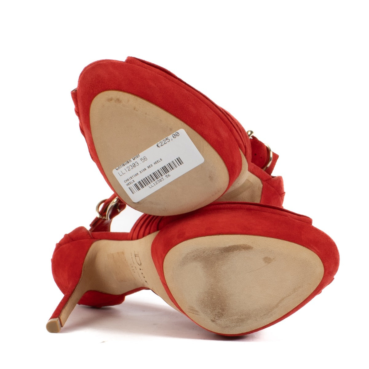 Shop safe online at Labellov in Antwerp, Brussels and Knokke this 100% authentic second hand Christian Dior Red Suede Platform Heels - Size 38