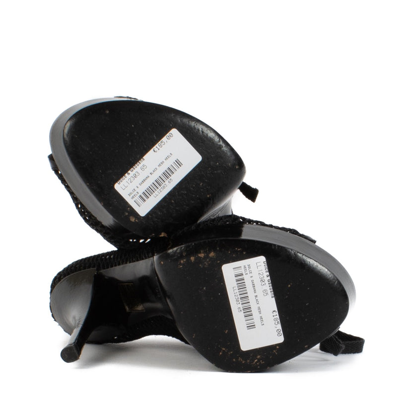 shop 100% authentic second hand Dolce & Gabbana Black Mesh Heels - Size 38 on Labellov.com
