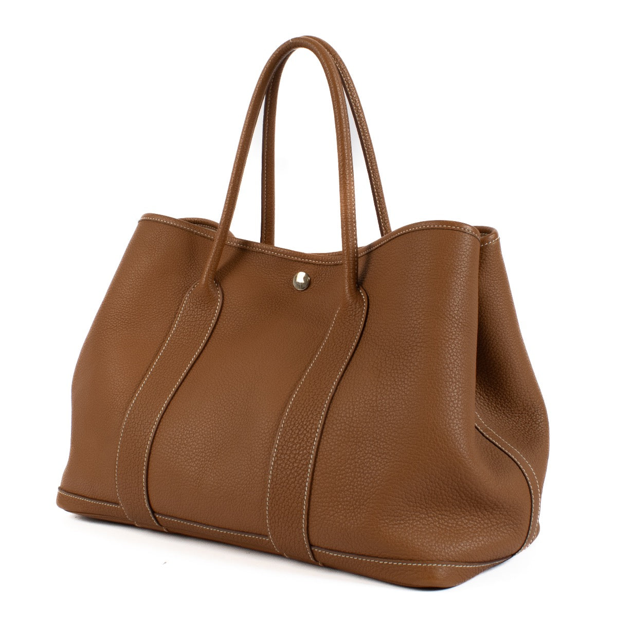 Shop safe online at Labellov in Antwerp, Brussels and Knokke this 100% authentic second hand Hermès Garden Party 36 Gold Togo
