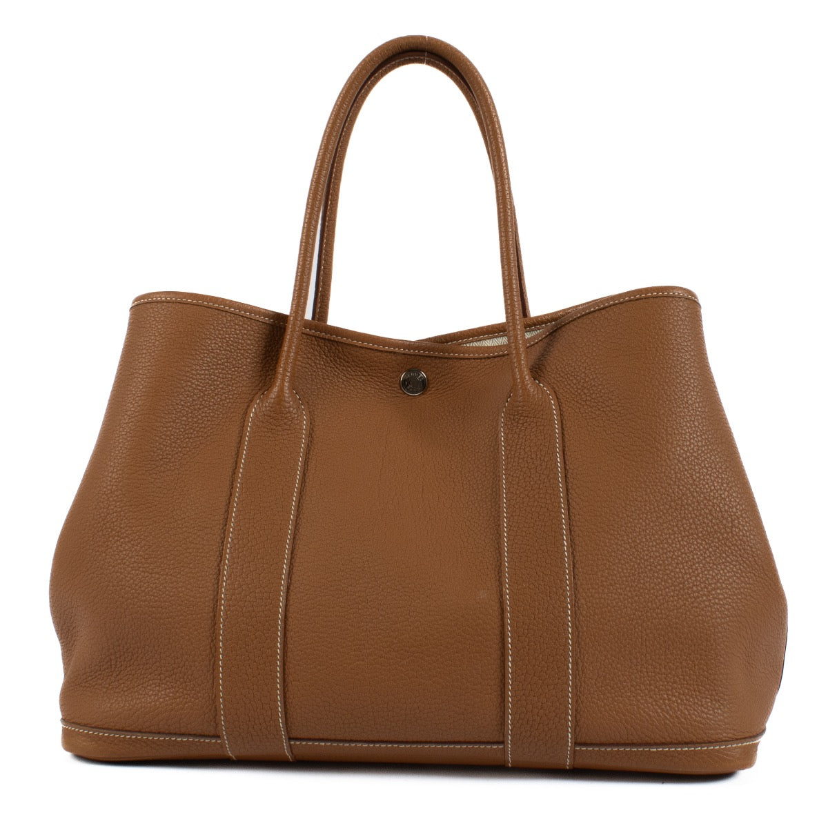 Shop safe online at Labellov in Antwerp, Brussels and Knokke this 100% authentic second hand Hermès Garden Party 36 Gold Togo