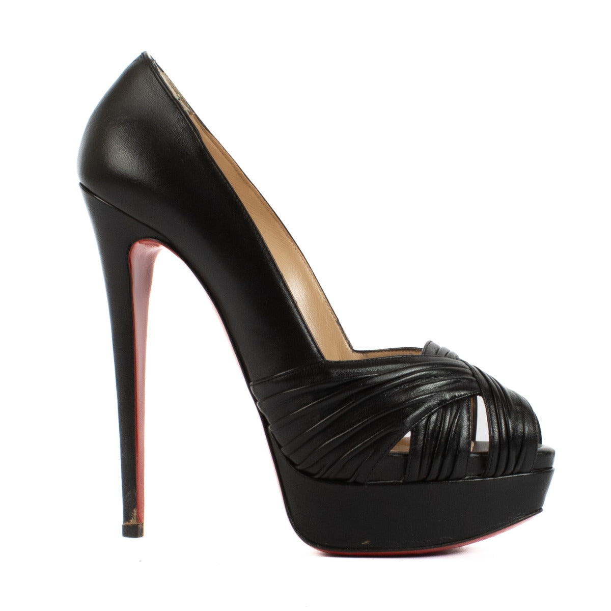 Christian Louboutin Black Nappa Aborina 150 Platform Pumps aan de beste prijs bij Labellov tweedehands luxe