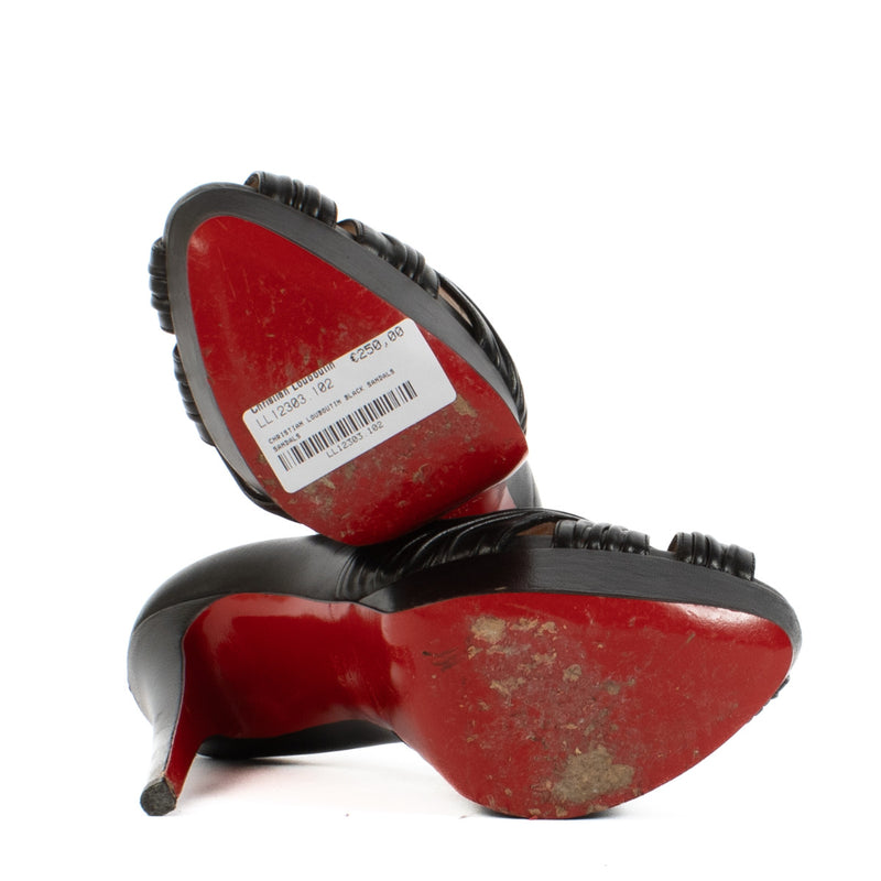 Christian Louboutin Black Nappa Aborina 150 Platform Pumps - Size 39.5