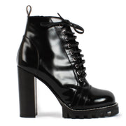 Louis Vuitton Black Patent Lace-Up Boots