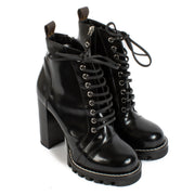 Louis Vuitton Black Patent Lace-Up Boots