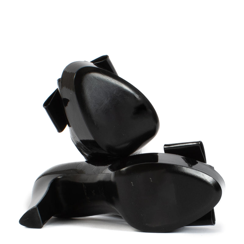 shop 100% authentic second hand Louis Vuitton Black Bow Heels - Size 38 on Labellov.com