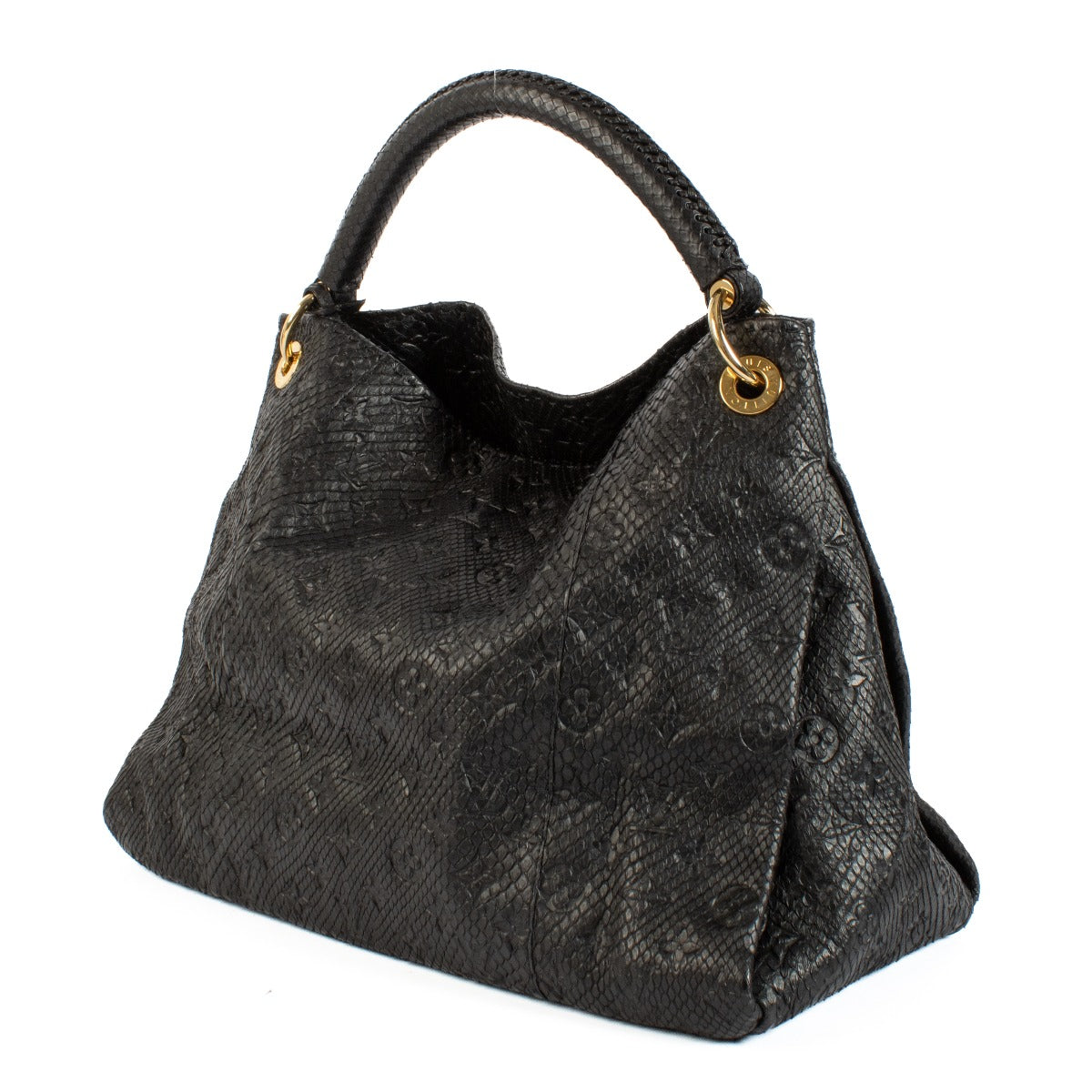 Shop safe online at Labellov in Antwerp, Brussels and Knokke this 100% authentic second hand Louis Vuitton Black Monogram Python Artsy MM Bag