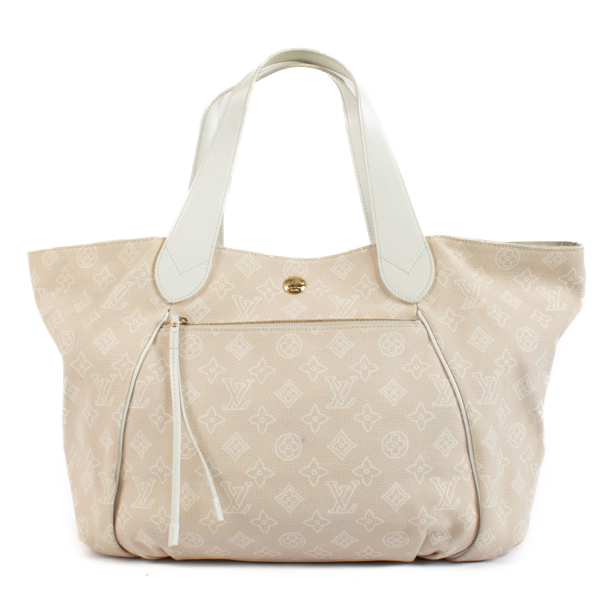 Louis Vuitton Beige Cabas Ipanema Beach Bag for the best price at Labellov secondhand luxury in Antwerp at Labellov