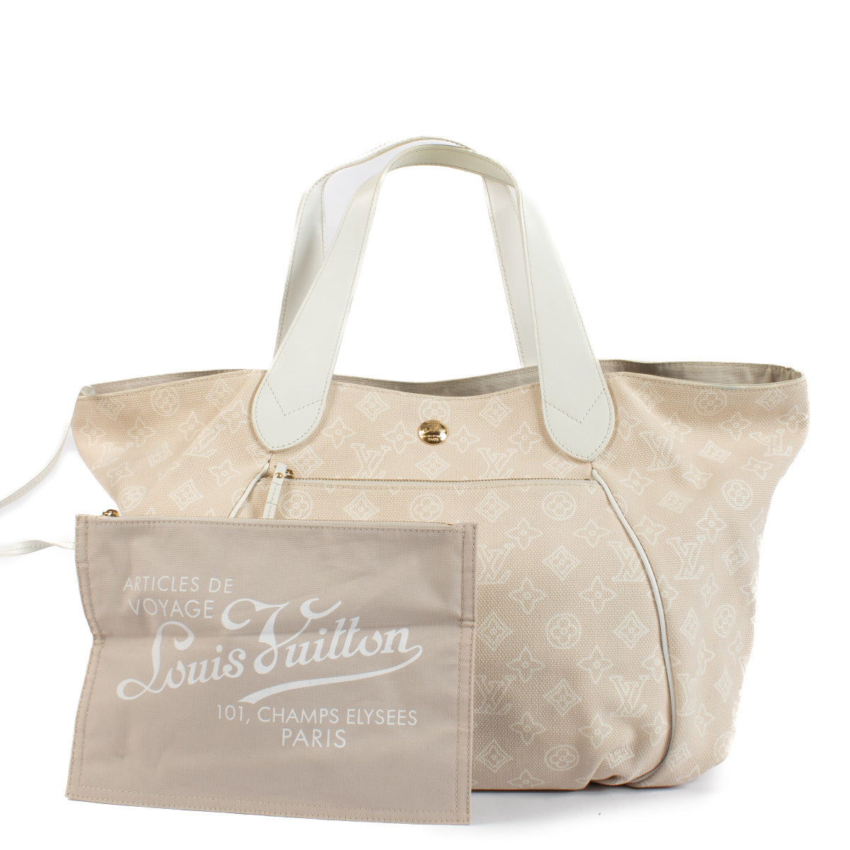 Louis Vuitton Beige Cabas Ipanema Beach Bag