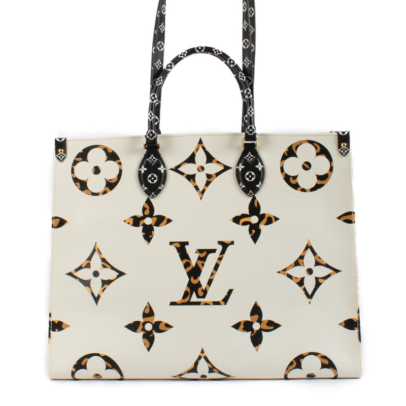 Shop safe online at Labellov in Antwerp, Brussels and Knokke this 100% authentic second hand Louis Vuitton Limited Edition Jungle OnTheGo GM Tote Bag