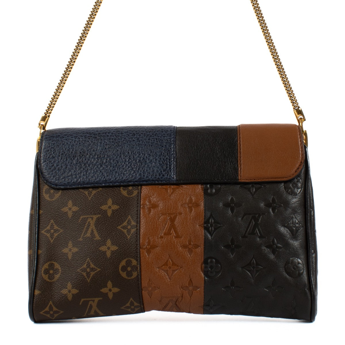 Shop safe online at Labellov in Antwerp, Brussels and Knokke this 100% authentic second hand Louis Vuitton Monogram Blocks Pochette Plate Shoulder Bag