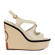 shop 100% authentic second hand Louis Vuitton White Wedge Heels - Size 38 1/2 on Labellov.com
