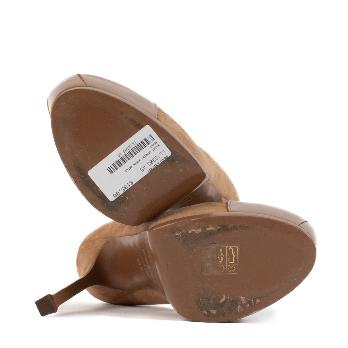 Shop safe online at Labellov in Antwerp, Brussels and Knokke this 100% authentic second hand Saint Laurent Brown Suede Platform Heels - Size 38,5