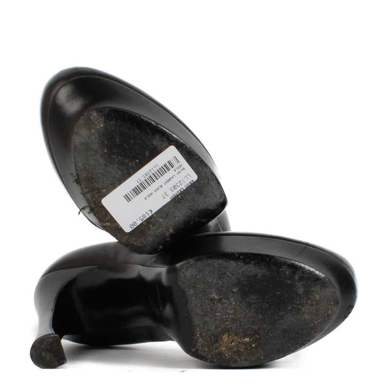 Shop safe online at Labellov in Antwerp, Brussels and Knokke this 100% authentic second hand Saint Laurent Black Leather Palais Heels - Size 38,5