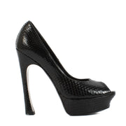 Shop safe online at Labellov in Antwerp, Brussels and Knokke this 100% authentic second hand Saint Laurent Black Python Platform Heels - Size 38