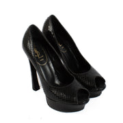 Shop safe online at Labellov in Antwerp, Brussels and Knokke this 100% authentic second hand Saint Laurent Black Python Platform Heels - Size 38