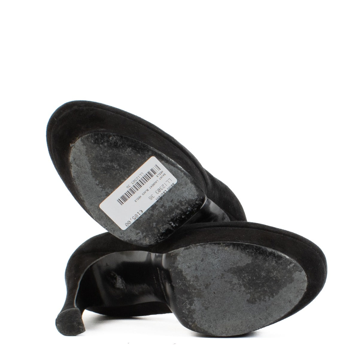 Shop safe online at Labellov in Antwerp, Brussels and Knokke this 100% authentic second hand Saint Laurent Black Suede Palais Heels - Size 38,5